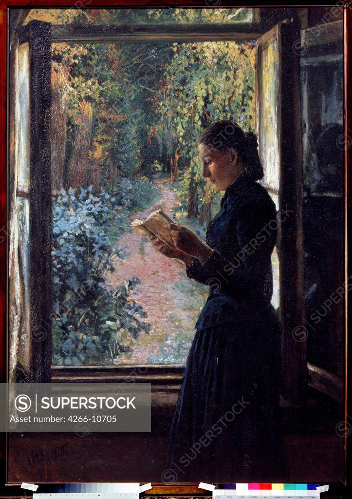 Stock Photo: 4266-10705 Natalia Petrunkevich by Nikolai Nikolayevich Ge, Oil on canvas, 1892-1893, 1831-1894, Russia, Moscow, State Tretyakov Gallery, 161, 8x114