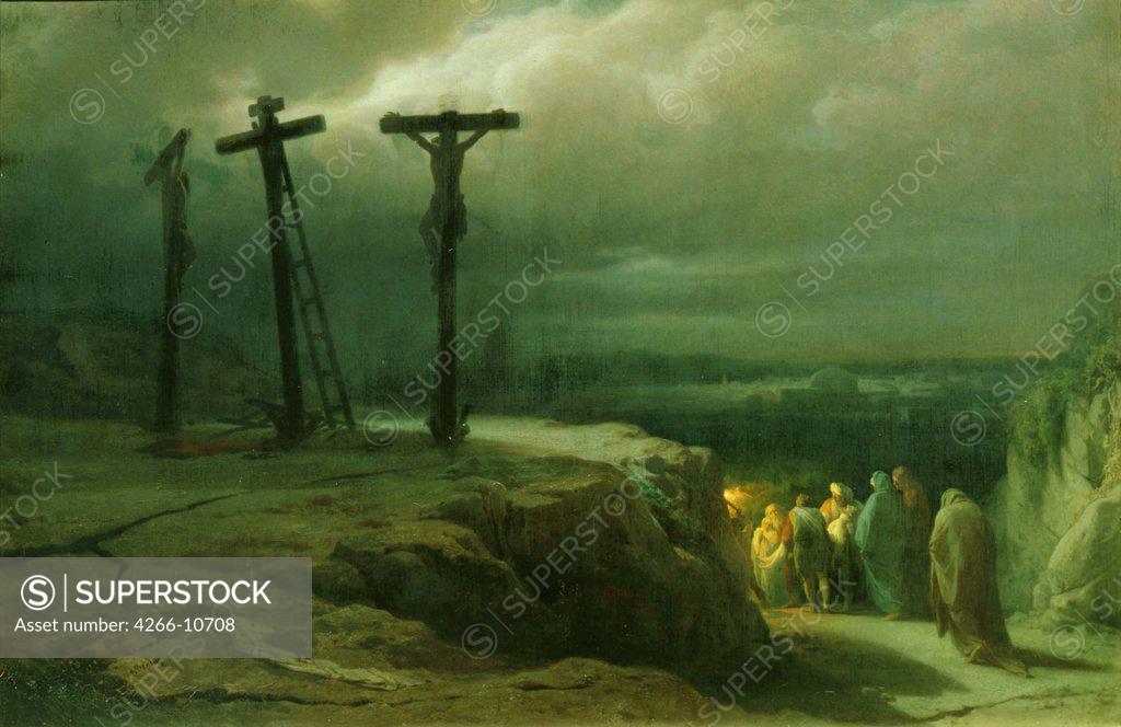 Stock Photo: 4266-10708 Crucifixion by Vasili Petrovich Vereshchagin, Oil on canvas, 1869, 1835-1909, Russia, Moscow, State Tretyakov Gallery, 66, 5x100