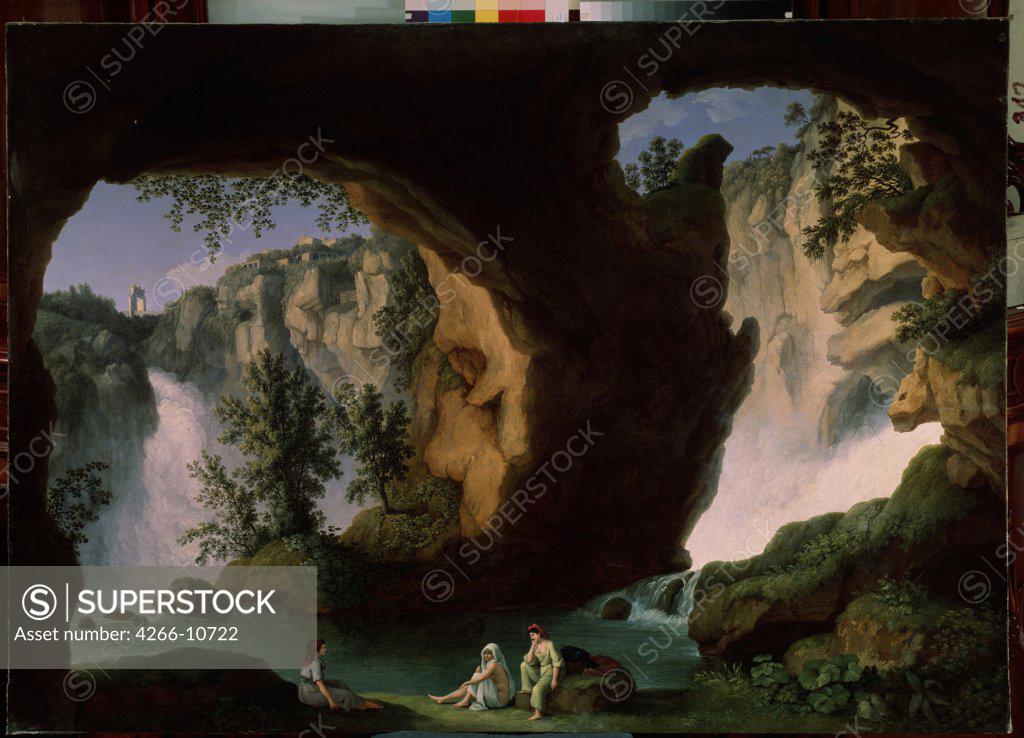 Stock Photo: 4266-10722 Neptune's Grotto by Jacob Philipp Hackert, Oil on canvas, 1782, 1737-1807, State Open-air Museum Peterhof, St. Petersburg