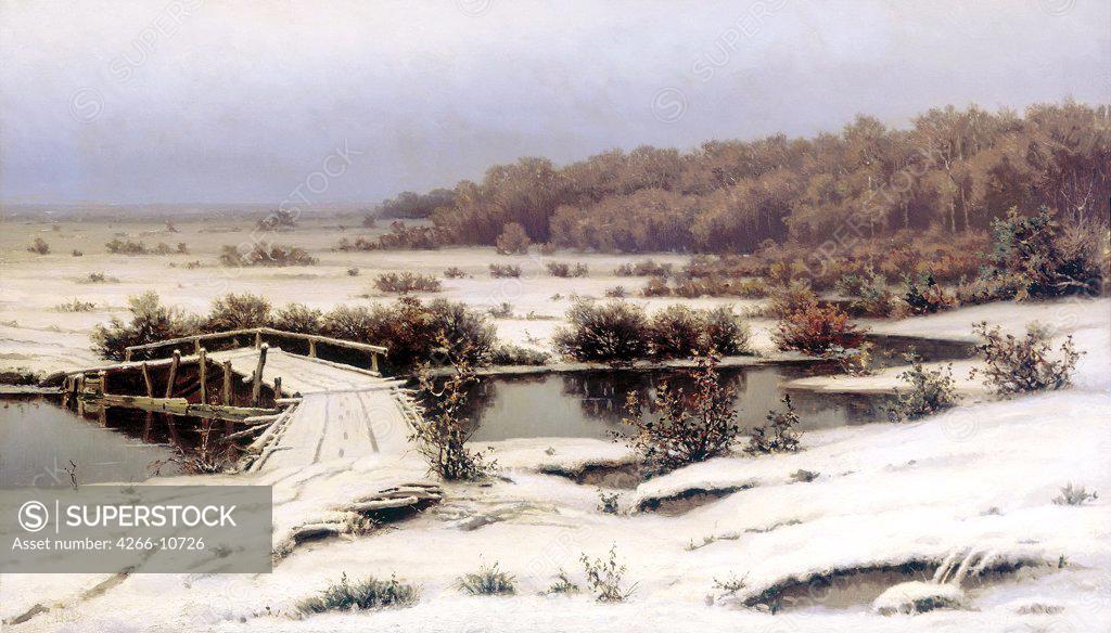 Stock Photo: 4266-10726 Landscape by Yefim Yefimovich Volkov, Oil on canvas, 1883, 1844-1920, Russia, Moscow, State Tretyakov Gallery, 86x146
