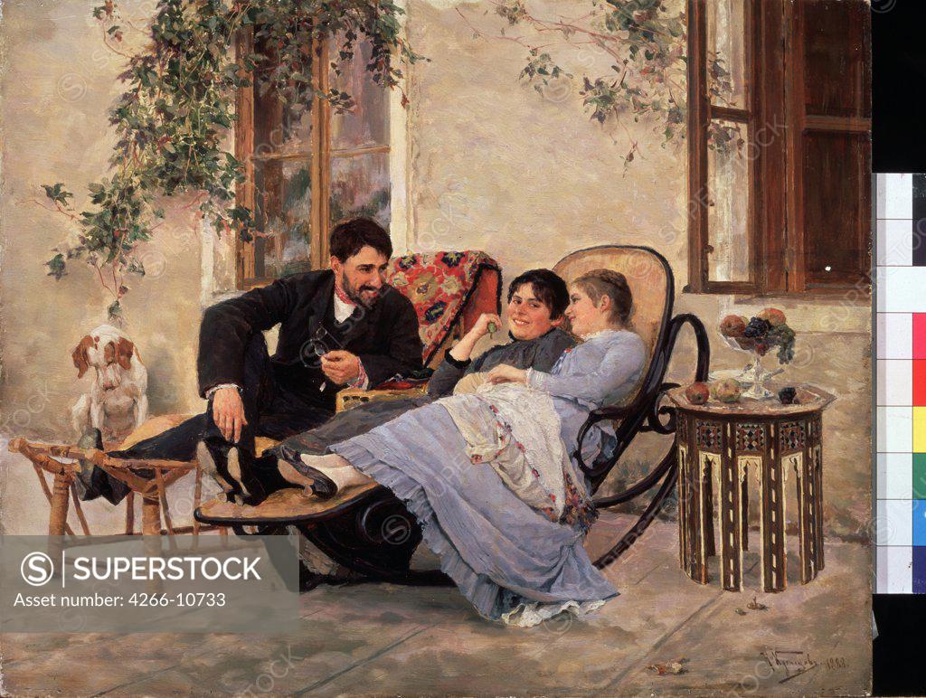 Stock Photo: 4266-10733 Family scene by unknown artist, Russia, Moscow, State Tretyakov Gallery, 33, 5x41, 7