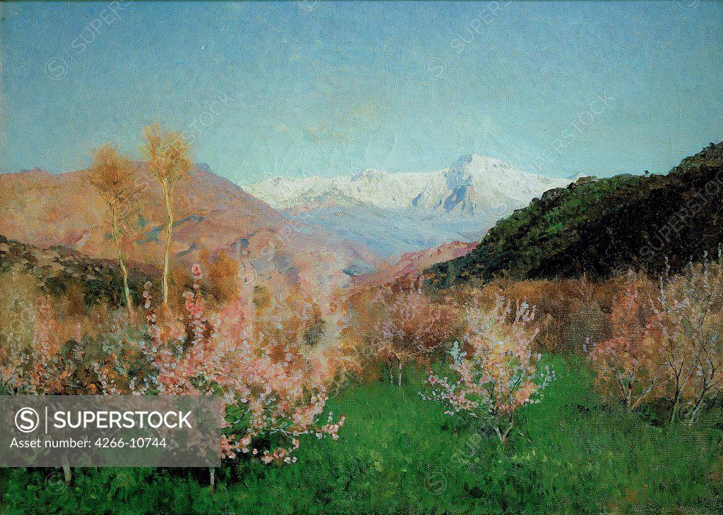 Stock Photo: 4266-10744 Landscape by Isaak Ilyich Levitan, Oil on canvas, 1890, 1860-1900, Russia, Moscow , State Tretyakov Gallery, 42, 8x60, 2