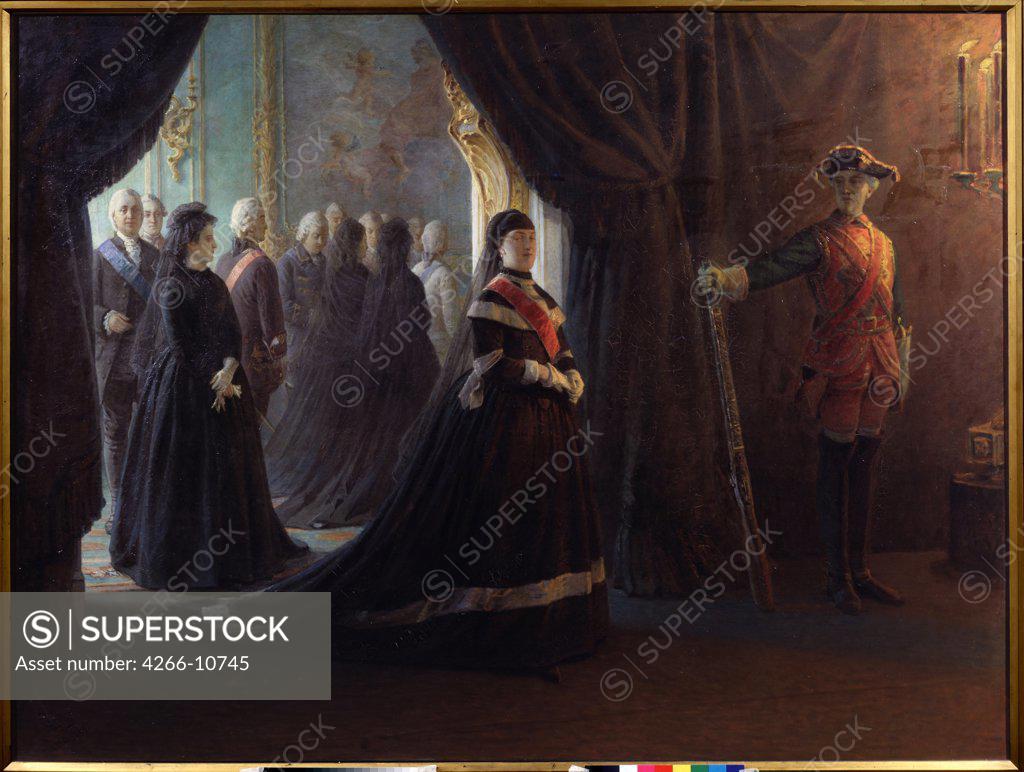 Stock Photo: 4266-10745 Empress by Nikolai Nikolayevich Ge, oil on canvas, 1874, 1831-1894, Russia, Moscow , State Tretyakov Gallery, 172x224, 8
