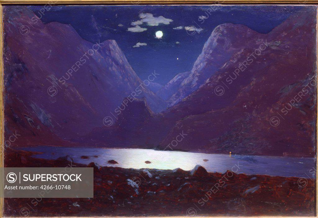 Stock Photo: 4266-10748 Mountain lake by Arkhip Ivanovich Kuindzhi, oil on canvas, 1842-1910, Russia, Moscow , State Tretyakov Gallery, 38x56, 5