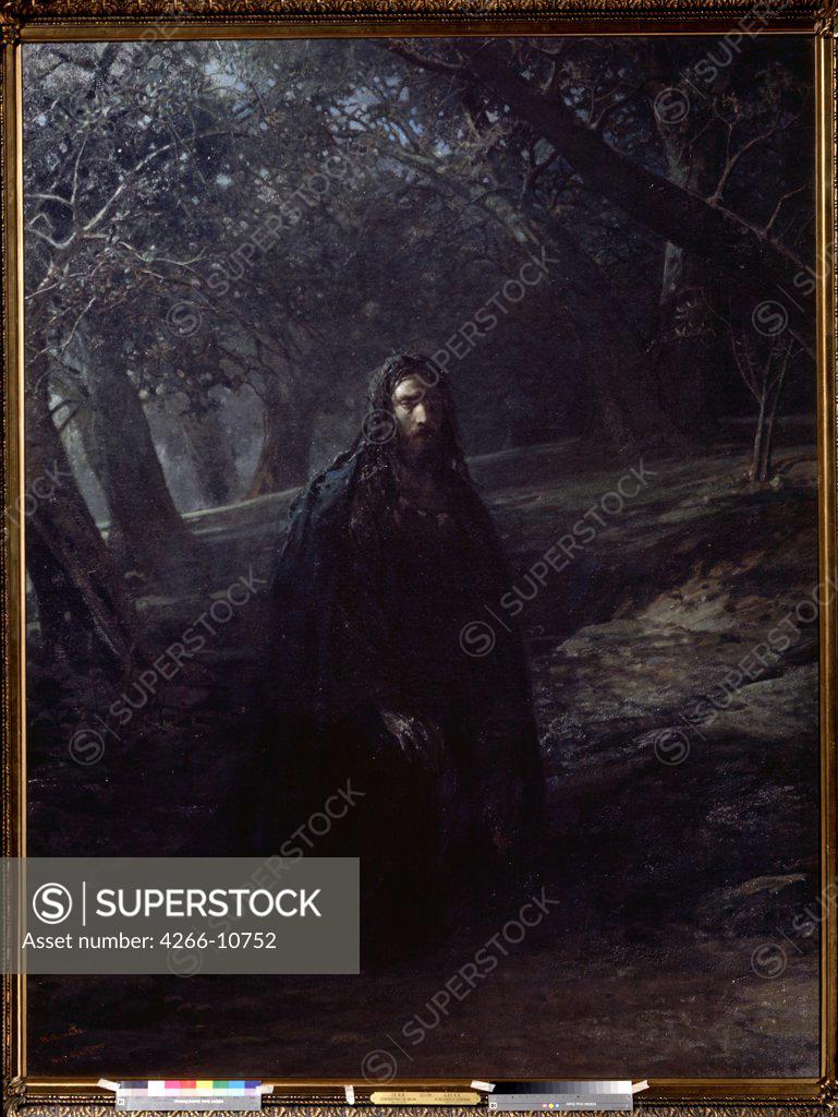 Stock Photo: 4266-10752 In Gethsemane by Nikolai Nikolayevich Ge, oil on canvas, 1869-1880, 1831-1894, Russia, Moscow , State Tretyakov Gallery, 258x198, 5