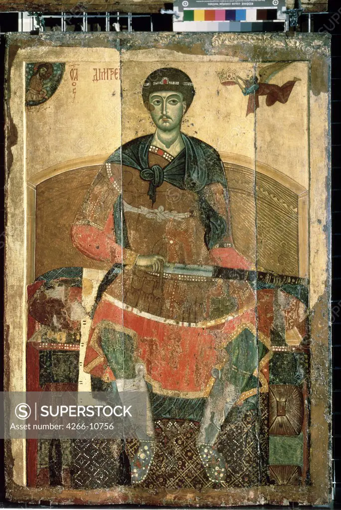 Demetrius, Russian icon, tempera on pane, 13th century, Russia, Moscow , State Tretyakov Gallery, 156x108