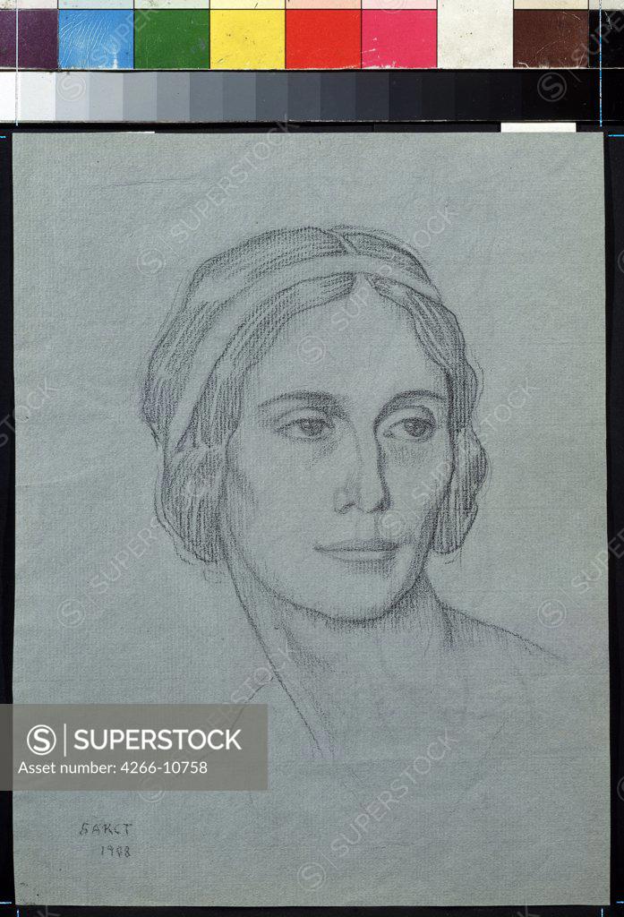 Stock Photo: 4266-10758 Anna Pavlova by Leon Bakst, Pencil on Paper , 1908, 1866-1924, Russia, Moscow , Museum of Private Collections in A. Pushkin Museum of Fine Arts, 23, 2x17, 8