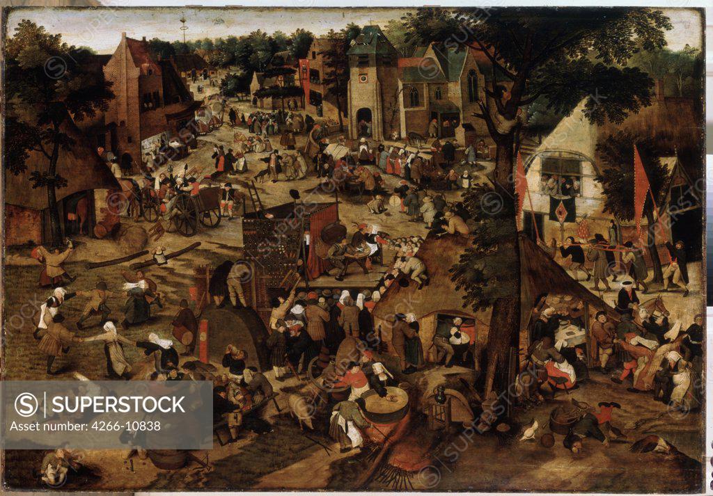 Stock Photo: 4266-10838 City life by Pieter Brueghel the Younger , oil on wood, 1564-1638, Russia, St. Petersburg , State Hermitage, 111x164, 5 Flemish of 16th-18th cen.