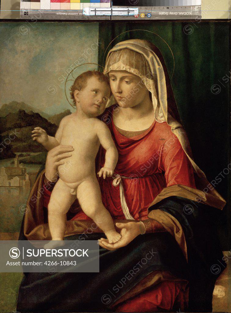 Stock Photo: 4266-10843 Virgin Mary with Jesus Christ by Giovanni Battista Cima da Conegliano, oil on canvas, between 1496 and 1499, circa 1459-1517, Russia, St. Petersburg , State Hermitage, 65x53