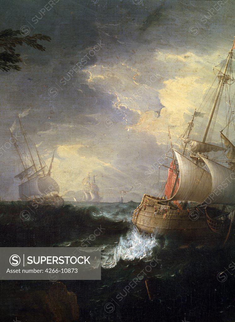 Stock Photo: 4266-10873 Hurricane at sea by Leonardo Coccorante, oil on canvas, 1680-1750, Lithuania, Kaunas, State M. Ciurlionis Art Museum, 152, 2x257