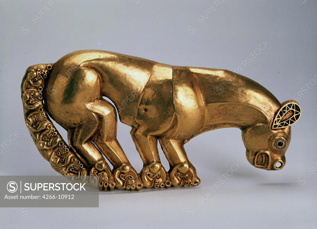 Stock Photo: 4266-10912 Scythian Art, gold, enamel , circa 600 BC, Russia, St. Petersburg, State Hermitage, 16, 2x32, 6
