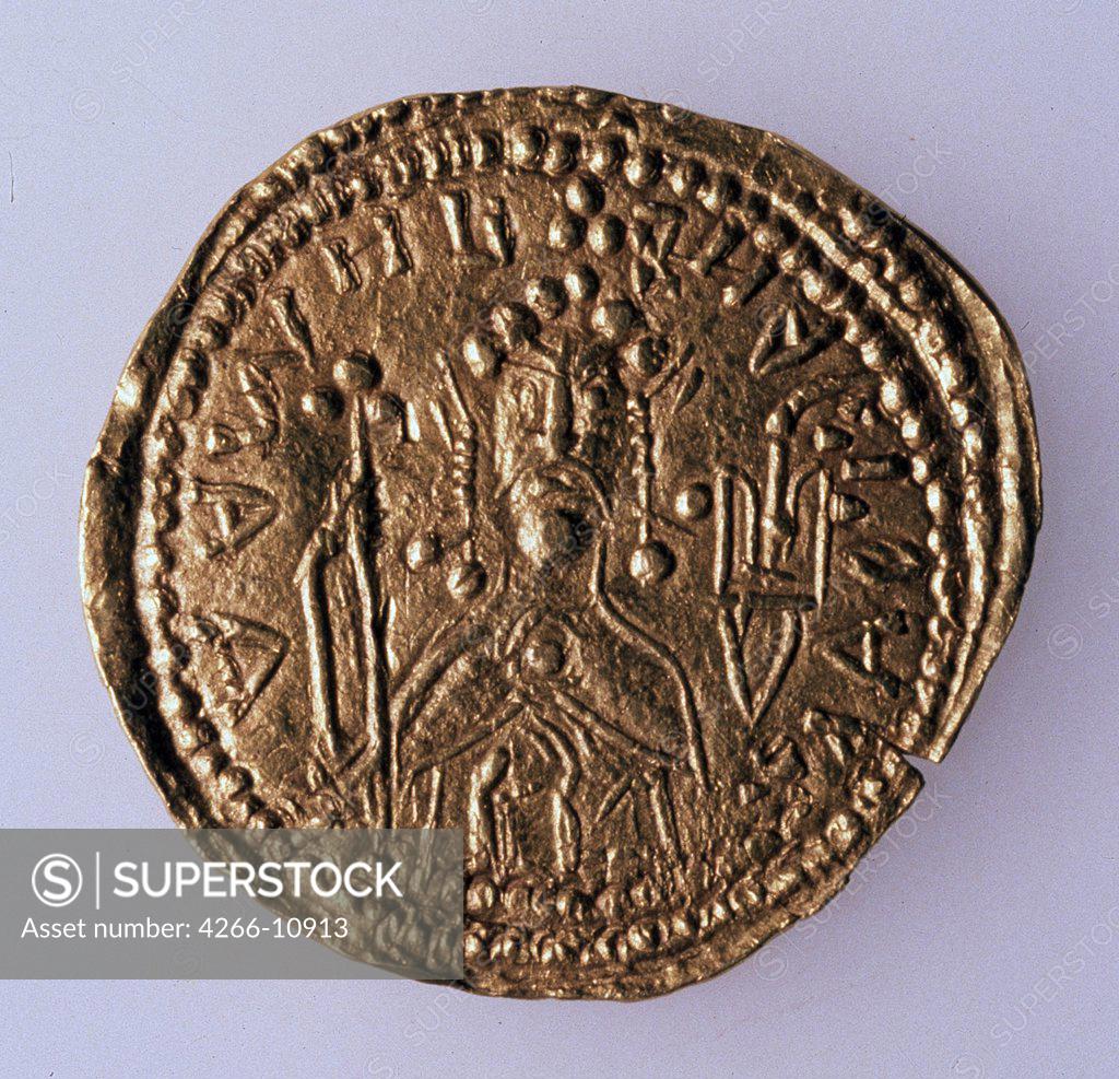 Stock Photo: 4266-10913 Russian coin, gold, 980-1015, Russia, St. Petersburg, State Hermitage, D 2, 3