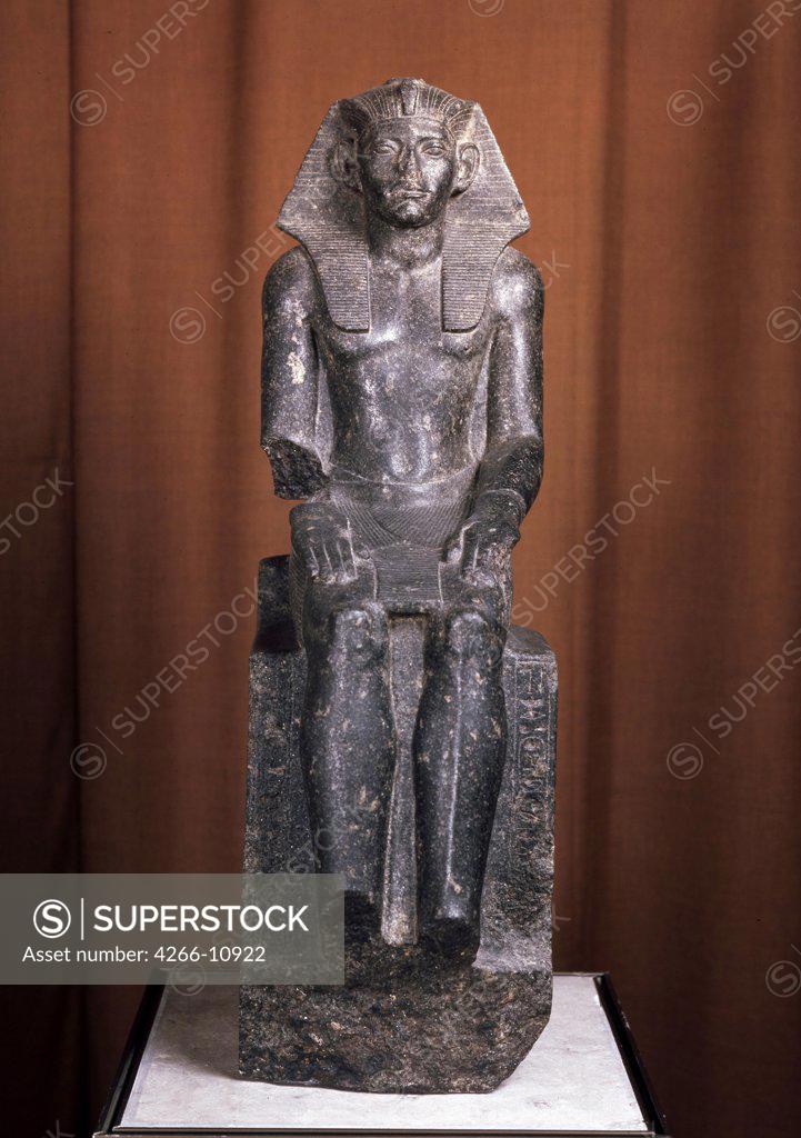 Stock Photo: 4266-10922 Amenemhet III by unknown artists, diorite-gneiss sculpture, 19th century BC, Russia, St Petersburg, State Hermitage, 86, 5