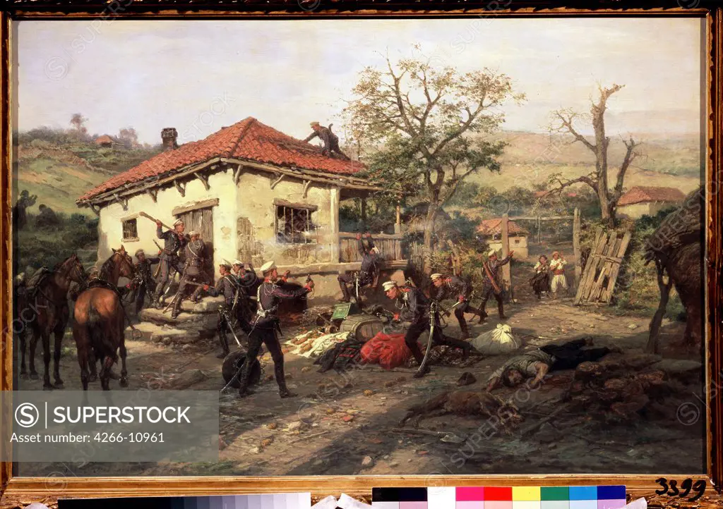 Scene from Russo-Turkish war by unknown painter, Russia, Moscow, State Tretyakov Gallery, 66x99, 3