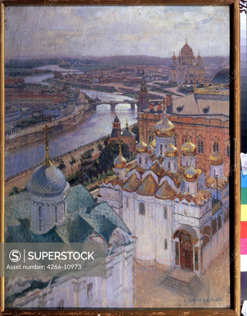 Stock Photo: 4266-10973 Moscow view by Nikolai Nikolayevich Gritsenko, oil on canvas, 1896, 1856-1900, Russia, Moscow, State Tretyakov Gallery, 73x54