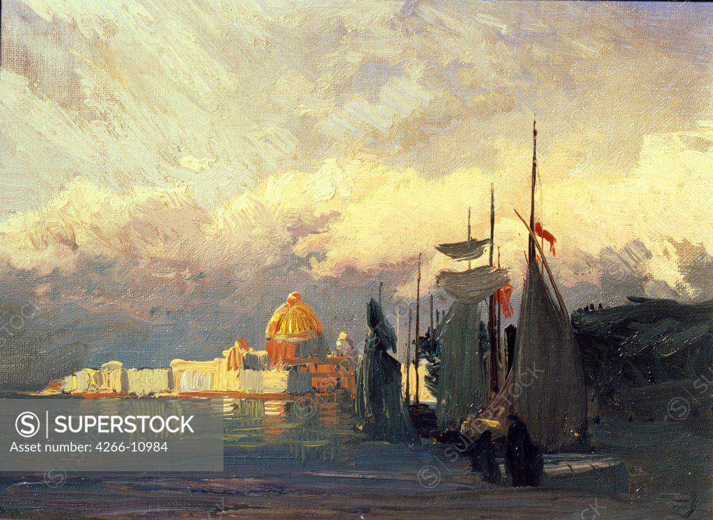 Stock Photo: 4266-10984 Sea landscape with ship by Fyodor Alexandrovich Vasilyev, oil on canvas , 1850-1873, Russia, Moscow, State Tretyakov Gallery, 19, 2x26, 3