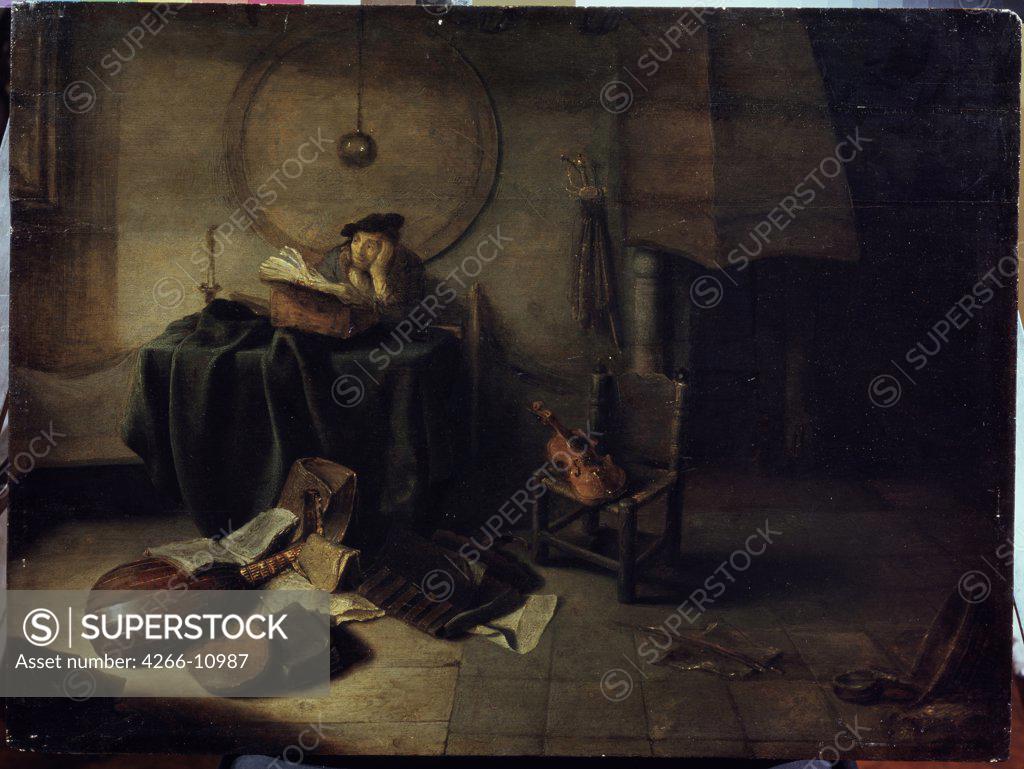 Stock Photo: 4266-10987 Music atelier by Isaak de Jouderville, oil on wood , 1613-1648, 17th century, Russia, Serpukhov, State Museum of History and Art, 53x71