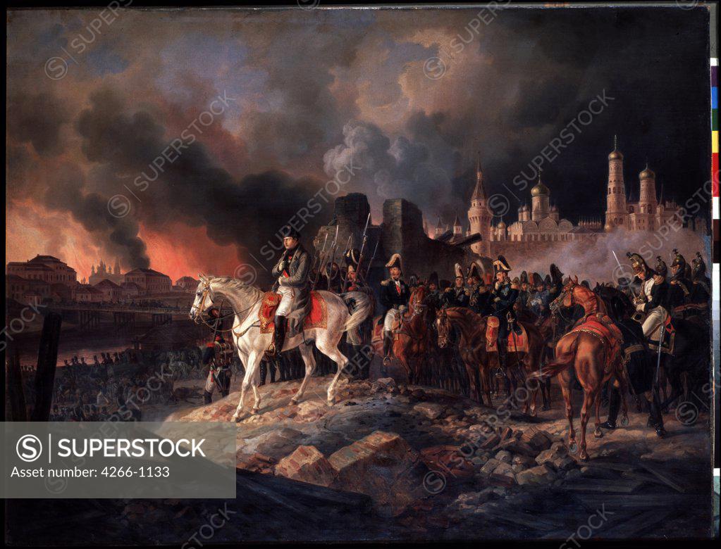 Stock Photo: 4266-1133 Napoleonic Wars by Adam Albrecht, Oil on canvas, 1840, 1786-1862, Russia, Moscow, State United Museum Centre in the Kremlin, 97x128, 5