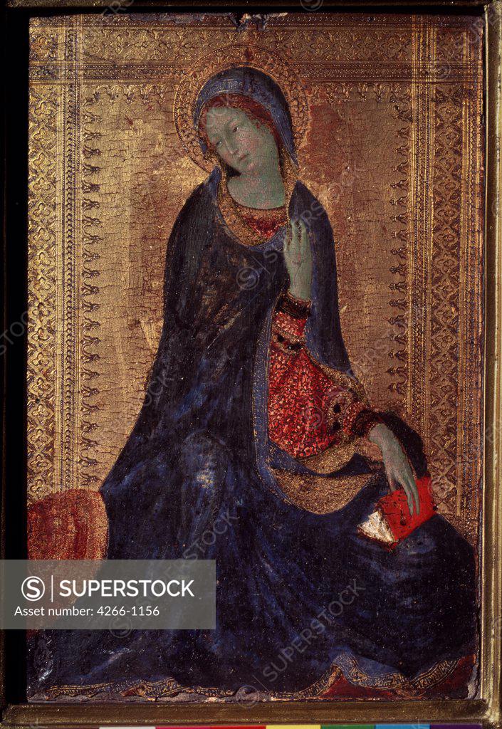 Stock Photo: 4266-1156 Madonna by Simone di Martini, Tempera on panel, 1280/85-1344, 14th century, Russia, St. Petersburg, State Hermitage, 30, 5x21, 5
