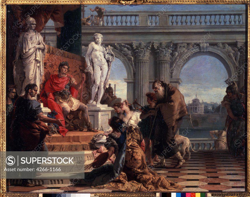 Stock Photo: 4266-1166 Emperor Augustus and his courtiers by Giambattista Tiepolo, Oil on canvas, 1743, 1696-1770, Venetian School, Russia, St. Petersburg, State Hermitage, 69, 5x89