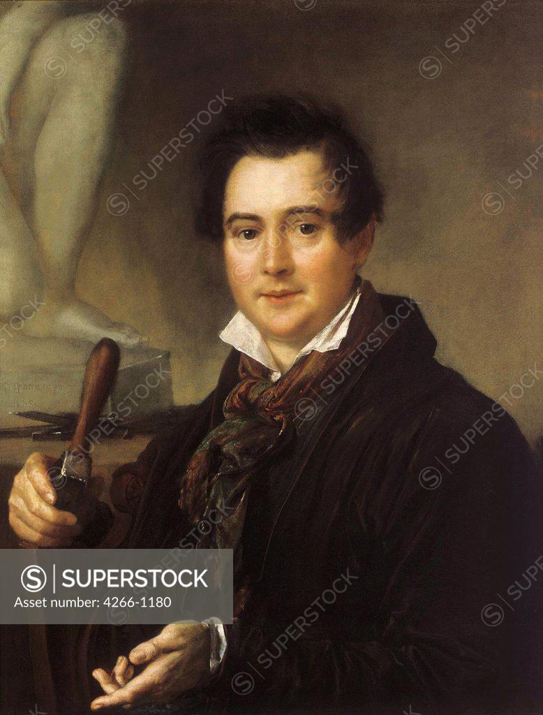 Stock Photo: 4266-1180 Portrait of Ivan Vitali by Vasili Andreyevich Tropinin, Oil on canvas, 1776-1857, 19th Century, Russia, Voronezh, Regional I. Kramskoi Art Museum