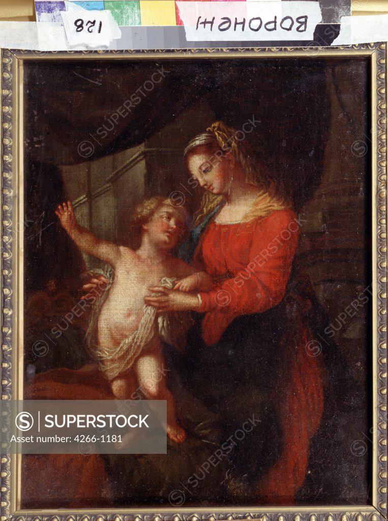 Stock Photo: 4266-1181 Jesus Christ with Virgin Mary by Carlo Maratta, Oil on canvas, 1625-1713, 17th Century, Roman School Bible, Russia, Voronezh, Regional I. Kramskoi Art Museum
