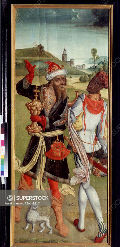 Stock Photo: 4266-1217 Two kings by Master of Switzerland, Oil on wood, Early16th cen., Early 16th century, Russia, Moscow, State A. Pushkin Museum of Fine Arts, 158x66