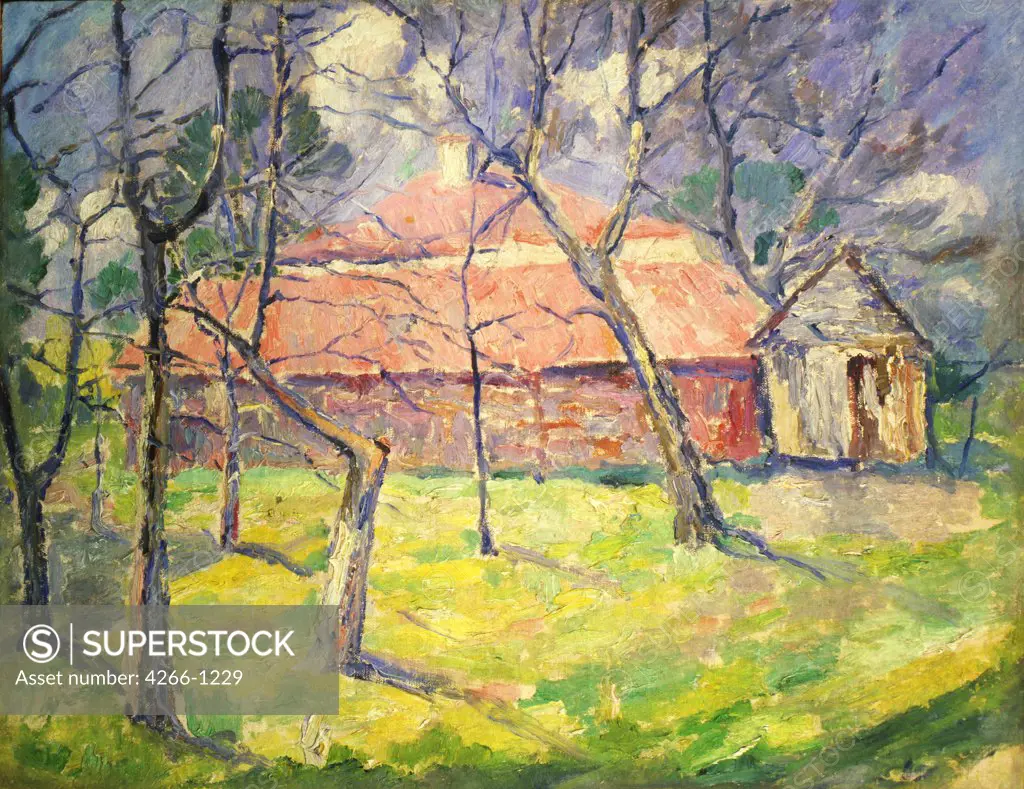 Ukrainian Landscape by Kasimir Severinovich Malevich, oil on canvas, 1930, 1878-1935, Russia, Moscow, State Tretyakov Gallery, 48, 5x68, 5