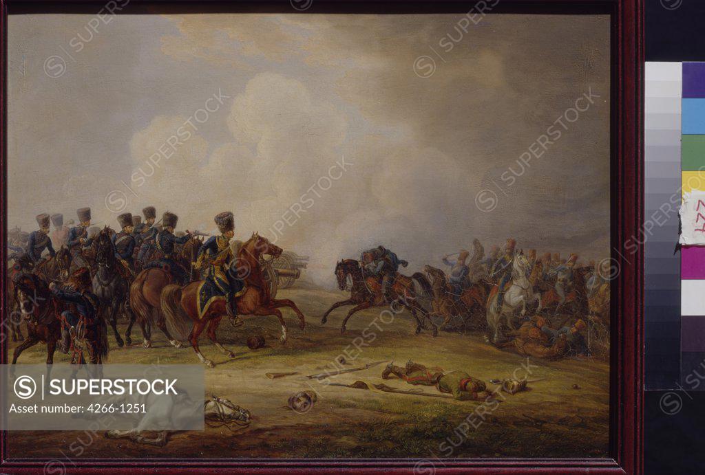 Stock Photo: 4266-1251 Napoleonic Wars by Adam Albrecht, oil on copper, 1786-1862, 19th century, Russia, Moscow, State A. Pushkin Museum of Fine Arts, 29x38