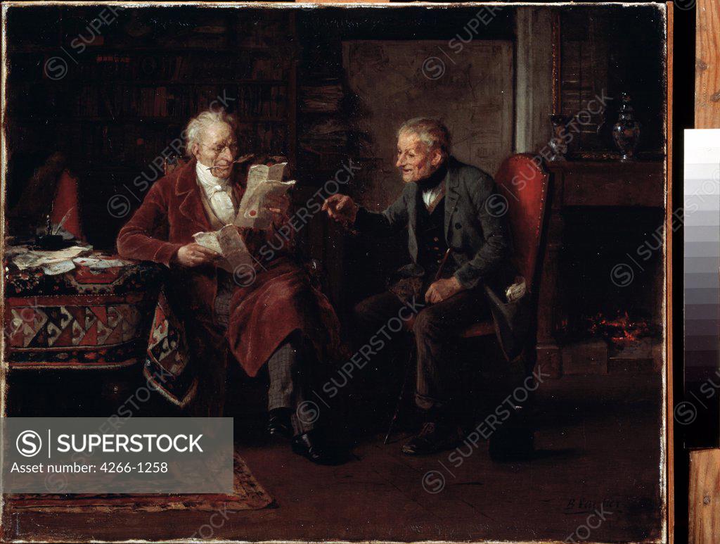 Stock Photo: 4266-1258 Lawyer's Office by Marc Louis Benjamin Vautier the Elder, oil on canvas, 1829-1898, 19th century, Russia, Moscow, State A. Pushkin Museum of Fine Arts, 36x43