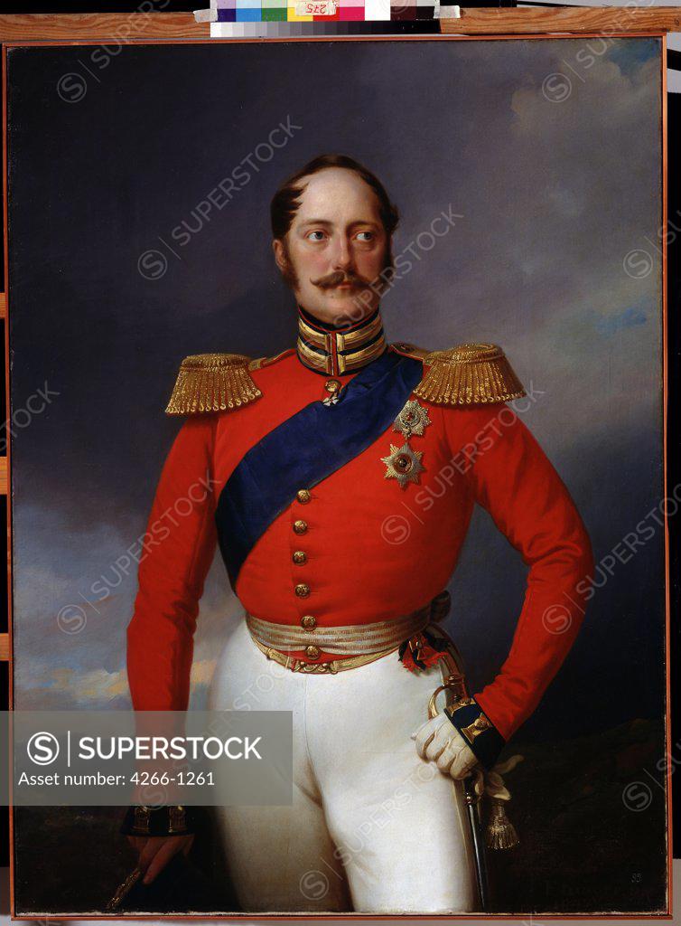 Stock Photo: 4266-1261 Portrait of tsar Nicholas I by Franz Kruger, oil on canvas, 1847, 1797-1857, Russia, Moscow, State A. Pushkin Museum of Fine Arts, 134x100