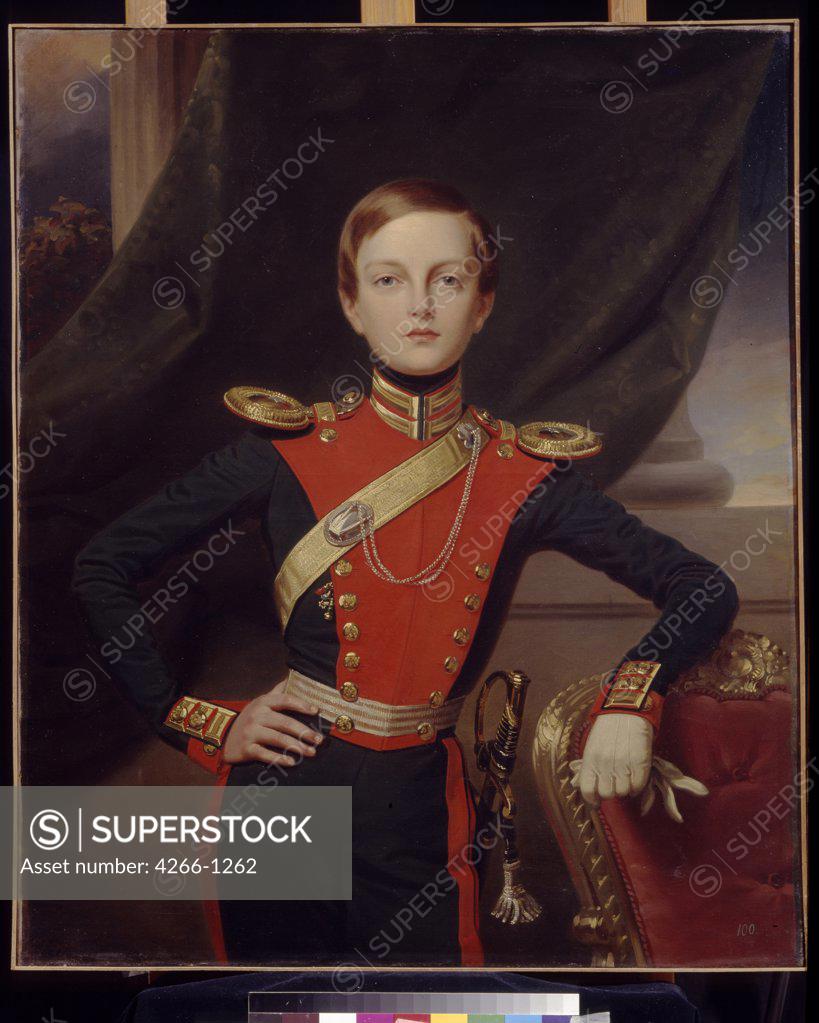 Stock Photo: 4266-1262 Portrait of Grand Duke Michael Nikolaevich of Russia by Franz Kruger, oil on canvas, 1847, 1797-1857, Russia, Moscow, State A. Pushkin Museum of Fine Arts, 101x85