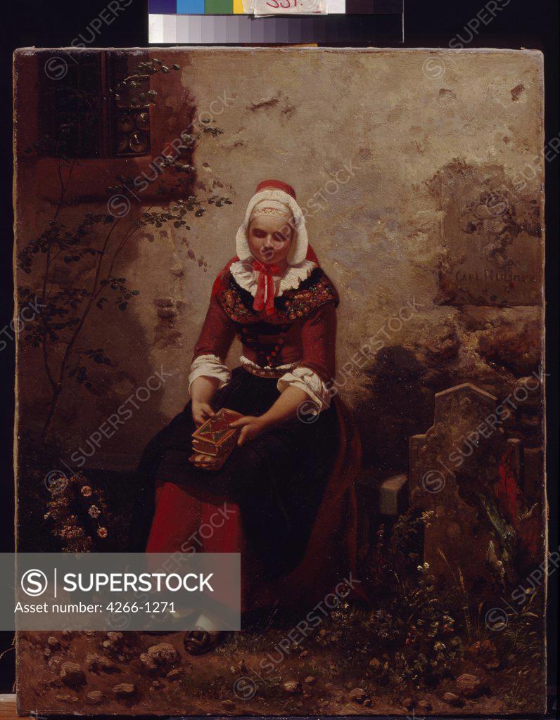 Stock Photo: 4266-1271 Sitting woman, painting, Moscow, State A. Pushkin Museum of Fine Arts, 52, 5x42