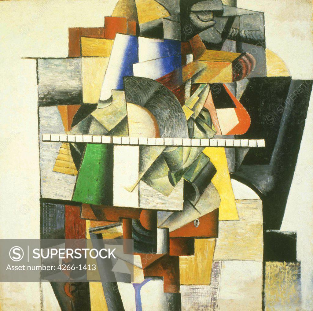 Stock Photo: 4266-1413 Abstract painting by Kasimir Severinovich Malevich, Oil on canvas, 1913, 1878-1935, Russia, Moscow, State Tretyakov Gallery, 106, 5x106