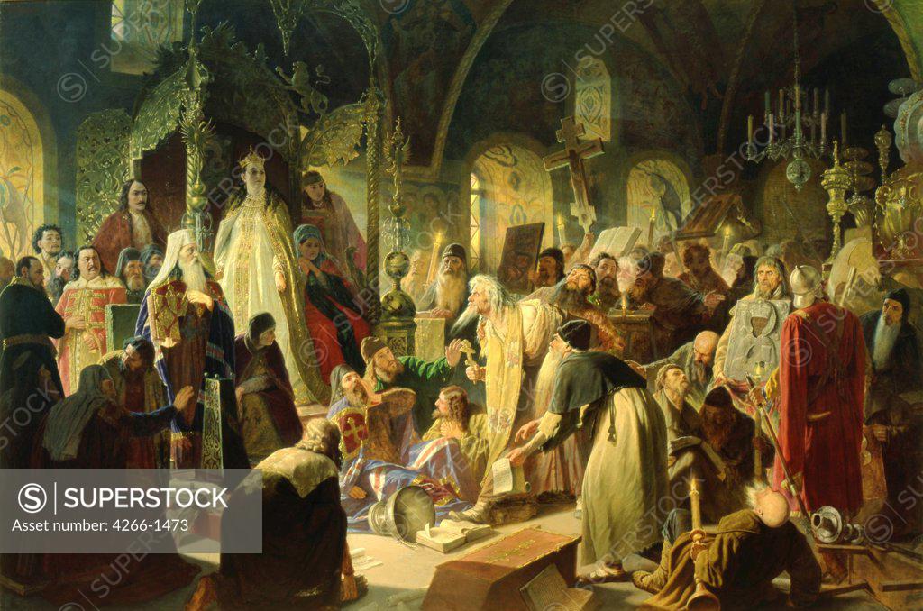 Stock Photo: 4266-1473 Palace scene by Vasili Grigoryevich Perov, Oil on canvas, 1880-1881, 1834-1882, 19th century, Russia, Moscow, State Tretyakov Gallery, 336, 5x512
