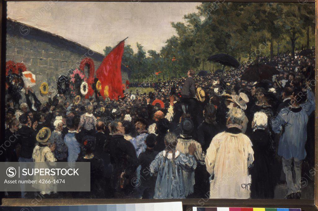 Stock Photo: 4266-1474 Big gathering by Ilya Yefimovich Repin, Oil on canvas, 1883, 1844-1930, Russia, Moscow, State Tretyakov Gallery, 36, 8x59, 8