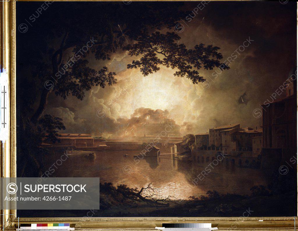 Stock Photo: 4266-1487 Sunrise by Joseph Wright of Derby, oil on canvas, 1779, 1734-1797, Russia, St. Petersburg, State Hermitage, 162, 5x213