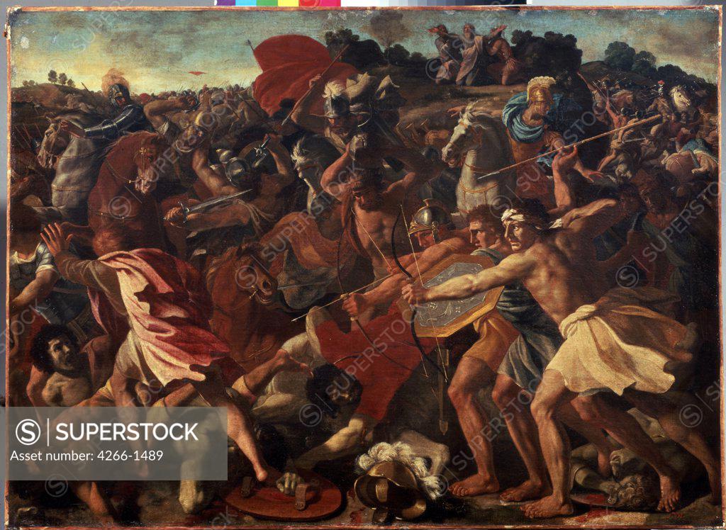 Stock Photo: 4266-1489 Battle by Nicolas Poussin, oil on canvas, 1624-1625, 1594-1665, Russia, St. Petersburg, State Hermitage, 97, 5x134