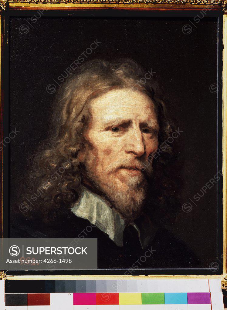 Stock Photo: 4266-1498 Portrait of man by William Dobson, oil on canvas, before 1640, 1610-1646, Russia, St. Petersburg, State Hermitage, 45x38