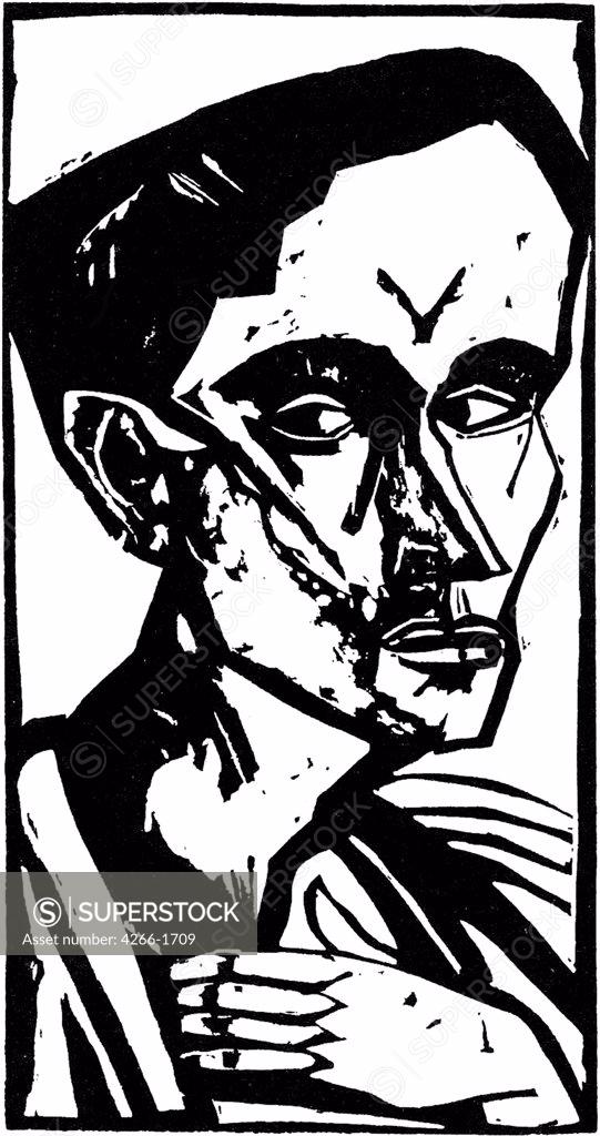 Stock Photo: 4266-1709 Heckel, Erich (1883-1970) State A. Pushkin Museum of Fine Arts, Moscow 1913 Woodcut Expressionism Germany 