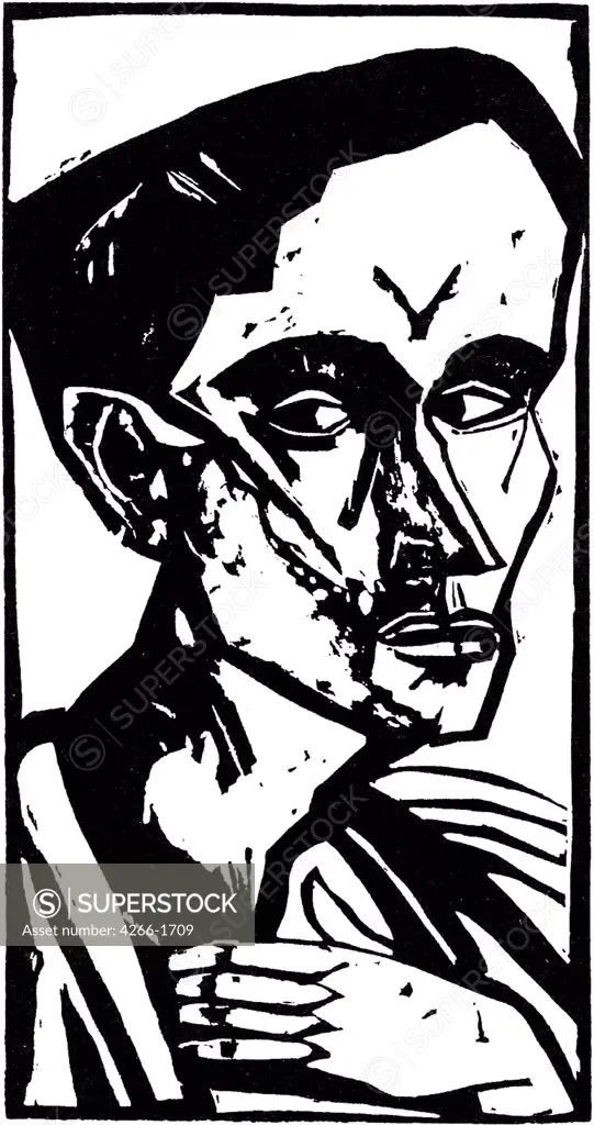 Heckel, Erich (1883-1970) State A. Pushkin Museum of Fine Arts, Moscow 1913 Woodcut Expressionism Germany 