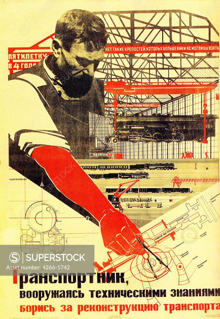 Stock Photo: 4266-1742 Dolgorukov, Nikolai Andreevich (1902-1980) Russian State Library, Moscow 1931 104x73 Lithograph Soviet political agitation art Russia History,Poster and Graphic design Poster