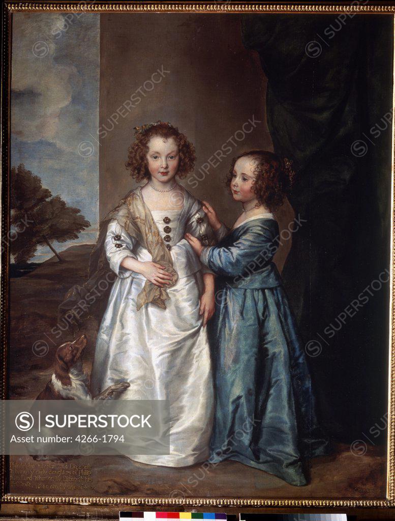 Stock Photo: 4266-1794 Philadelphia and Elisabeth Wharton by Sir Anthonis van Dyck, oil on canvas, 1640, 1599-1641, Russia, St. Petersburg, State Hermitage, 162x130