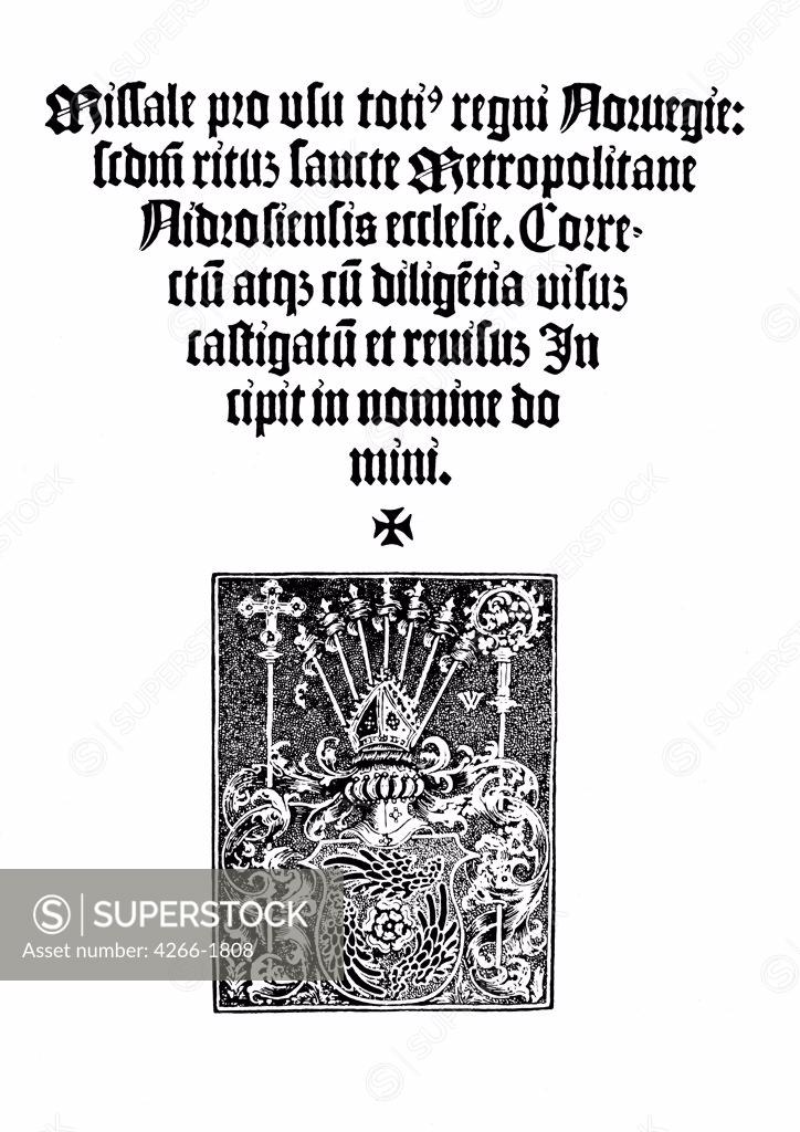 Stock Photo: 4266-1808 Liturgical book by Anonymous, woodcut, 1519, Russia, Moscow, Russian State Archive of Literature and Art