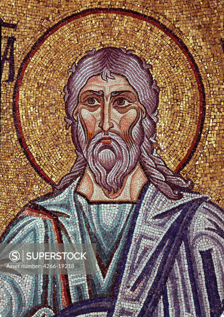 Stock Photo: 4266-19218 The Prophet Jeremiah (Detail of Interior Mosaics in the St. Mark's Basilica) by Byzantine Master  / Saint Mark's Basilica, Venice/ 12th century/ Byzantium/ Mosaic/ Gothic/ Bible