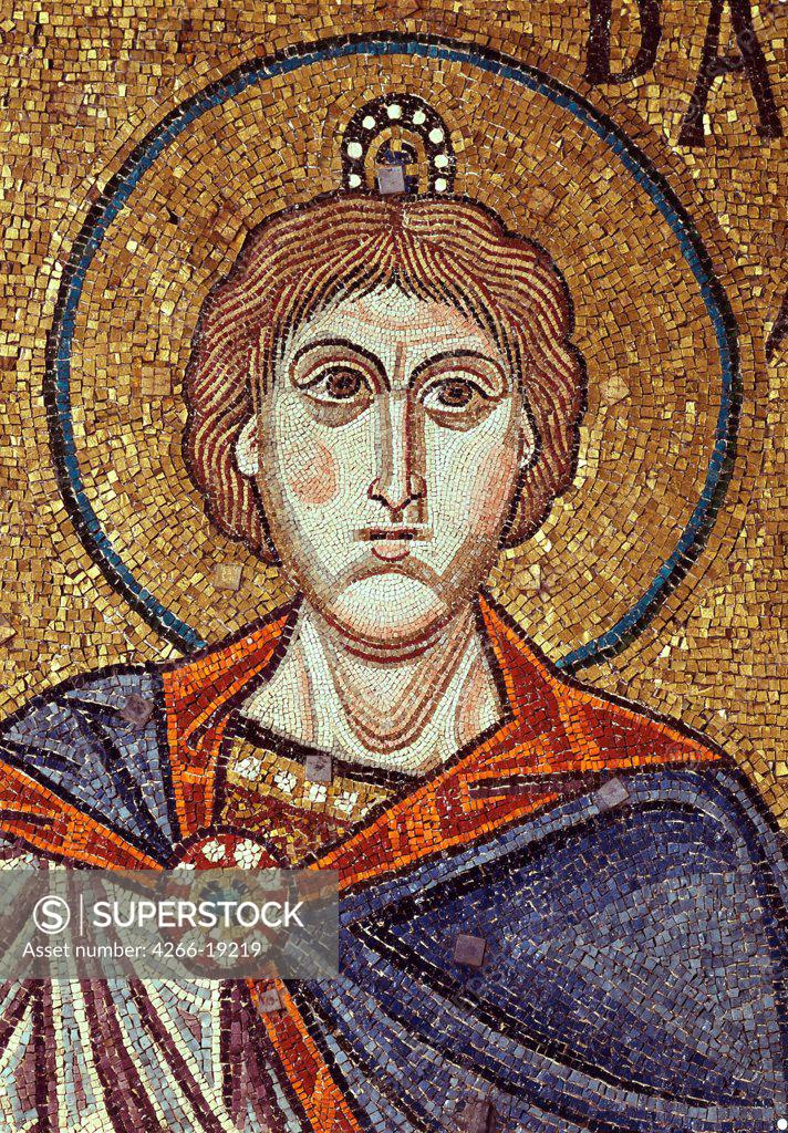 Stock Photo: 4266-19219 The Prophet Daniel (Detail of Interior Mosaics in the St. Mark's Basilica) by Byzantine Master  / Saint Mark's Basilica, Venice/ 12th century/ Byzantium/ Mosaic/ Gothic/ Bible