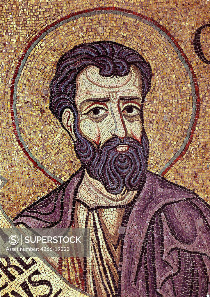 Stock Photo: 4266-19223 The Prophet Hosea (Detail of Interior Mosaics in the St. Mark's Basilica) by Byzantine Master  / Saint Mark's Basilica, Venice/ 12th century/ Byzantium/ Mosaic/ Gothic/ Bible