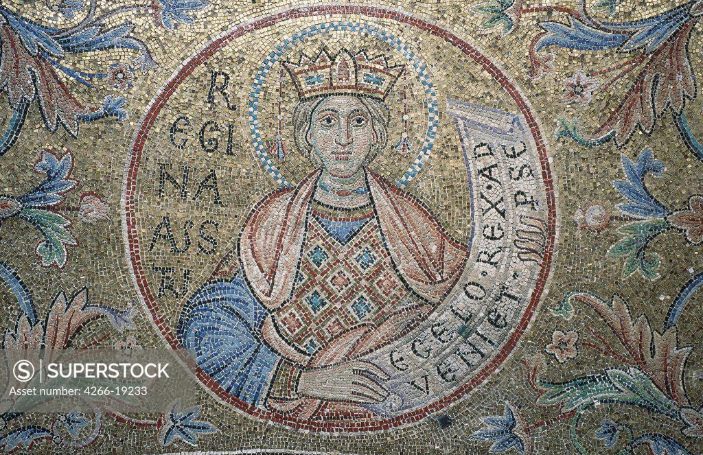 Stock Photo: 4266-19233 The Queen of Sheba (Detail of Interior Mosaics in the St. Mark's Basilica) by Byzantine Master  / Saint Mark's Basilica, Venice/ 13th century/ Byzantium/ Mosaic/ Gothic/ Bible
