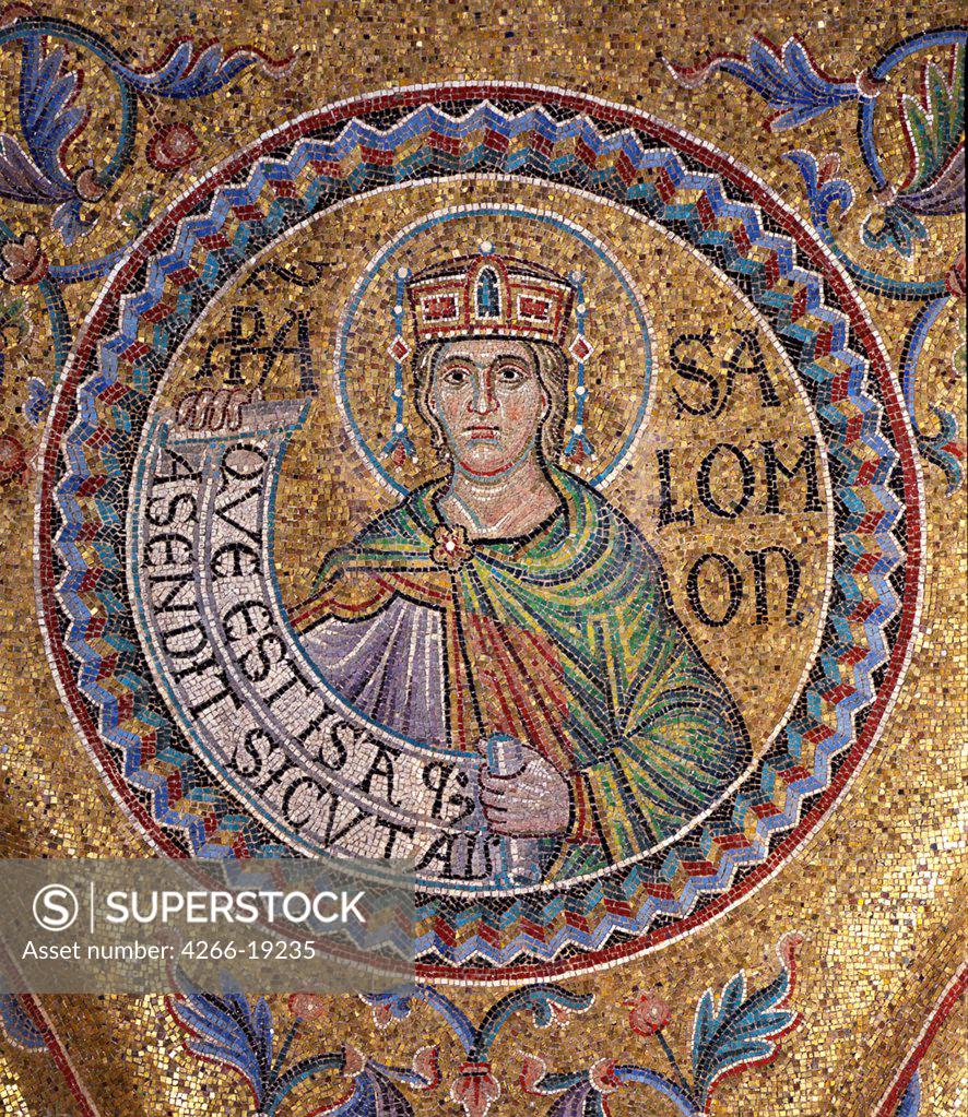 Stock Photo: 4266-19235 King Solomon (Detail of Interior Mosaics in the St. Mark's Basilica) by Byzantine Master  / Saint Mark's Basilica, Venice/ 13th century/ Byzantium/ Mosaic/ Gothic/ Bible