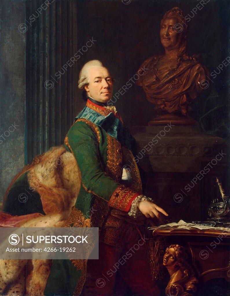 Stock Photo: 4266-19262 Portrait of Count Zakhar Chernyshov by Roslin, Alexander (1718-1793)/ State Hermitage, St. Petersburg/ ca 1776/ Sweden/ Oil on canvas/ Rococo/ 142x116/ Portrait